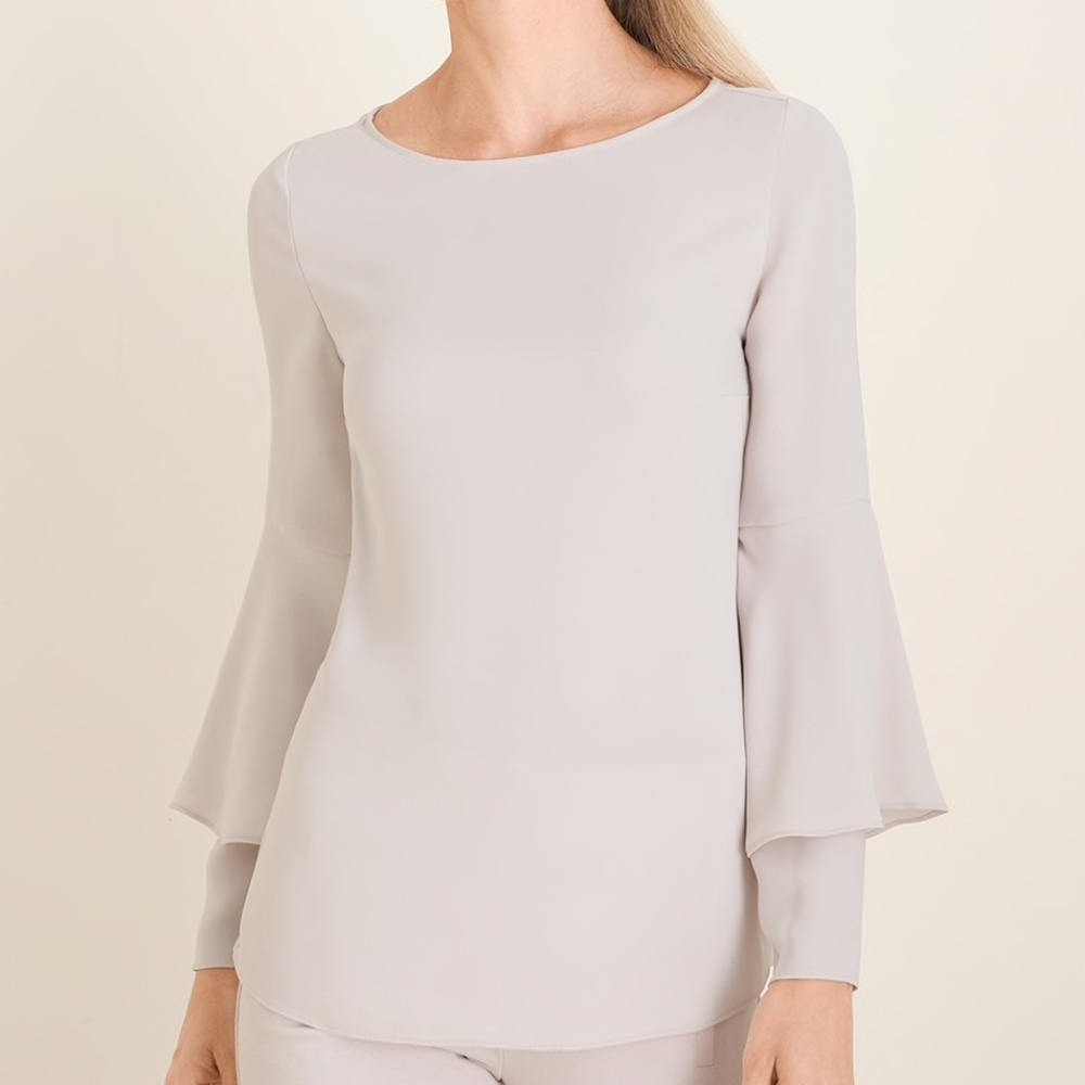 NWT Chico's Satin Tiered Sleeve Blouse